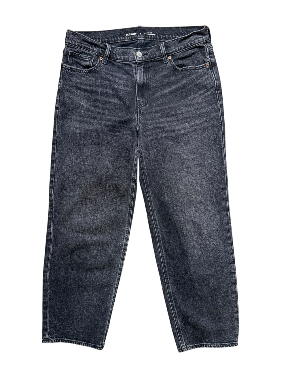 Old Navy Mid Rise Boyfriend Loose Jeans Washed Black Gray Women’s 8 - Picture 2 of 9